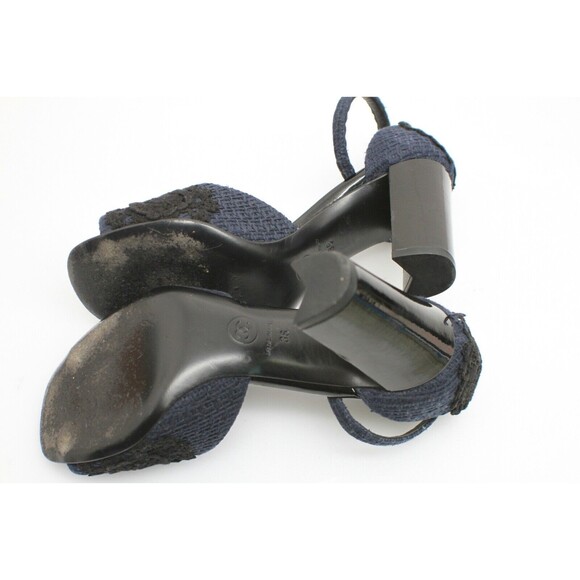 Chanel Black and Blue Sequin Edge Sandals size 36 - Picture 3 of 9